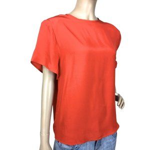 Vintage Y2K 90's Hana Sung Red Sateen Dolman Sleeve Blouse Size S/M